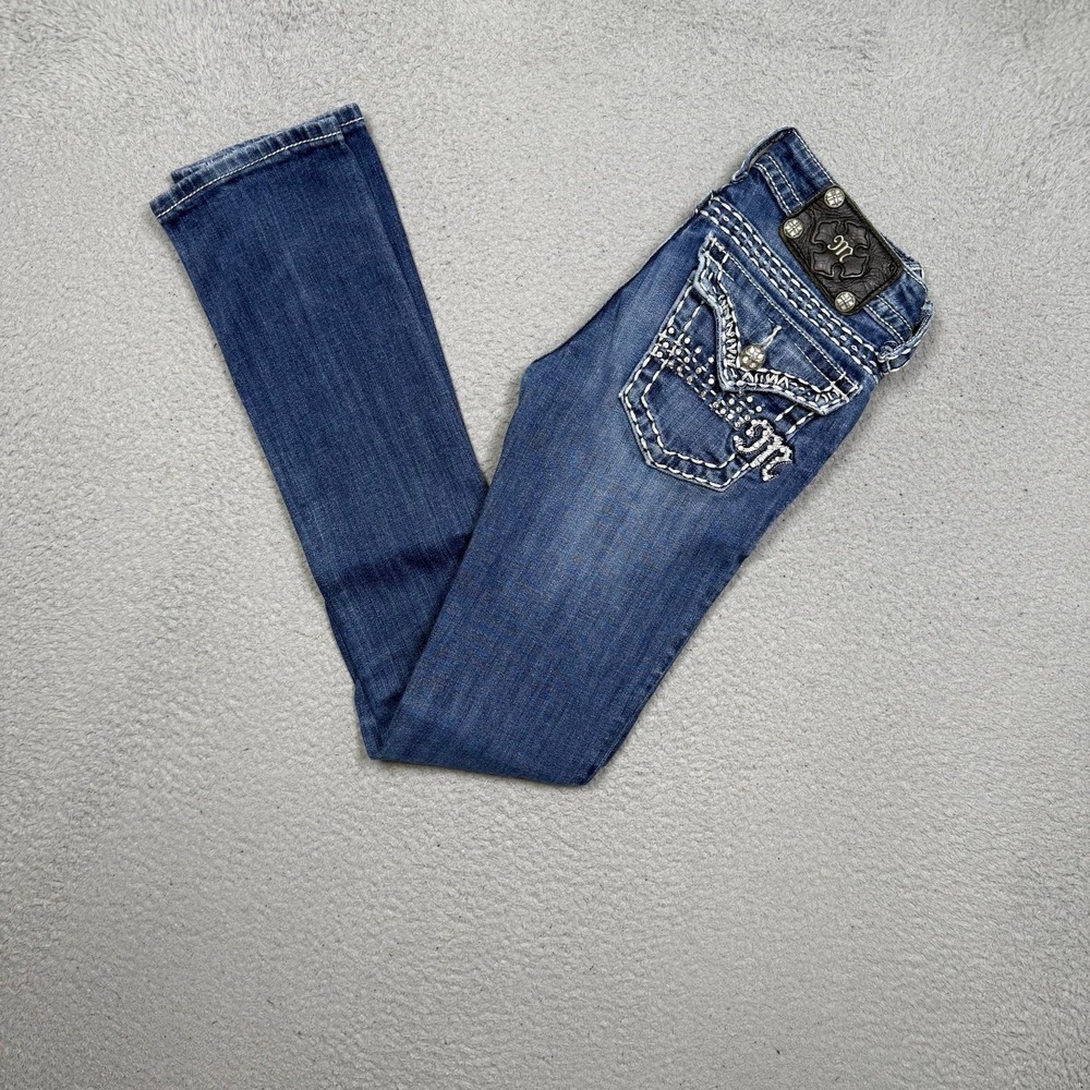 Miss Me Embroidered Rhinestone Jeans